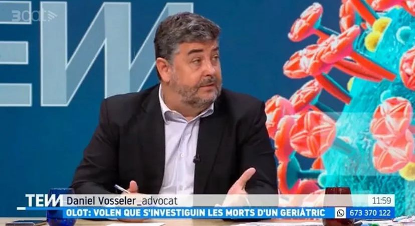 Daniel Vosseler, en el programa de TV-3 'tot es mou' habla de las muertes por covid en un geriátrico.