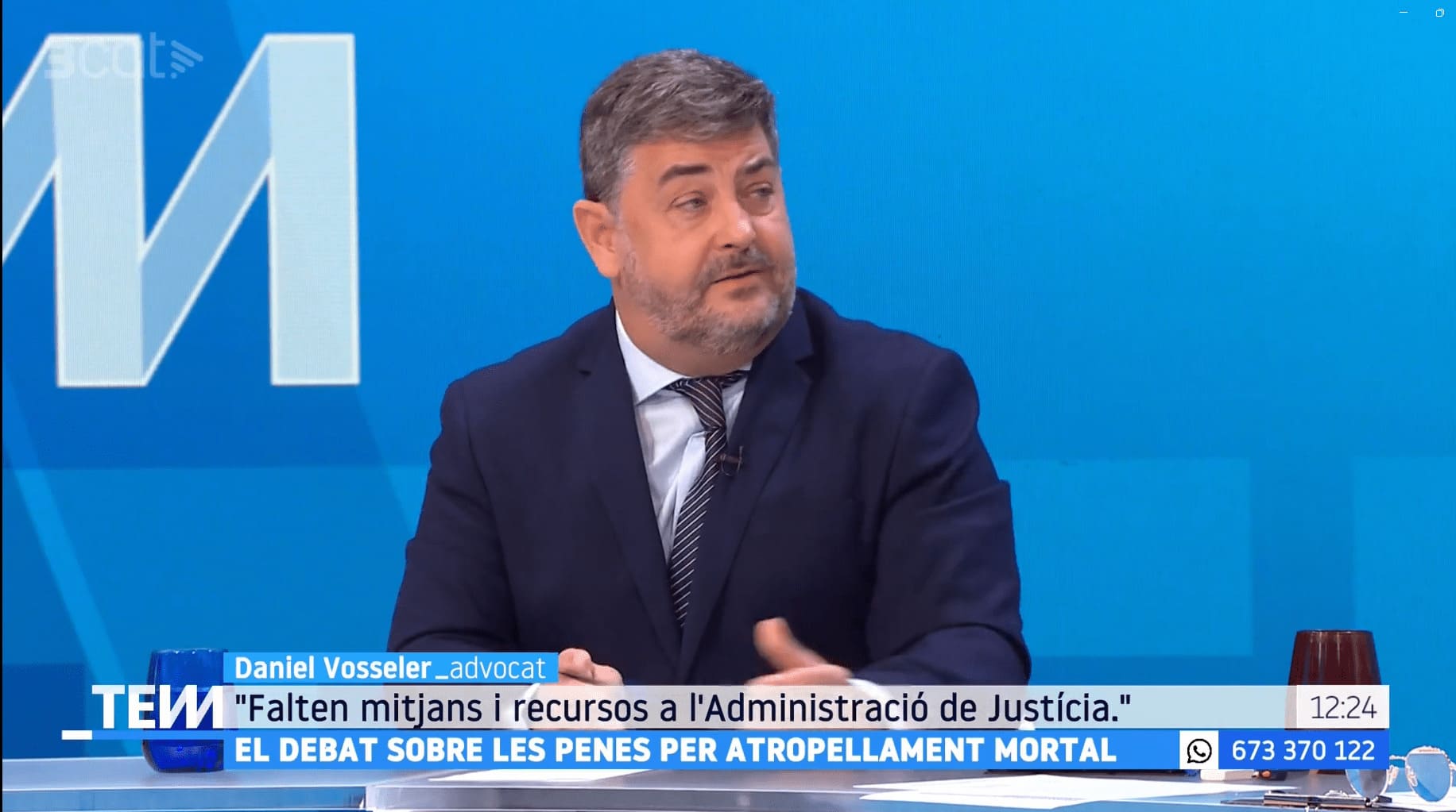 Daniel Vosseler habla sobre el caso de la mossa victima de un homicidio vial en el programa de TV-3 'tot es mou'.